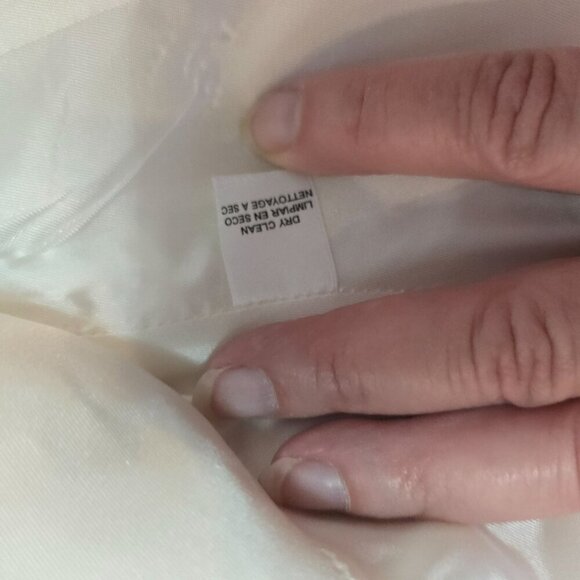 Anne Klein Off White Textured Jacket Mandarin Collar & Pockets Women Size 4 - Picture 8 of 9